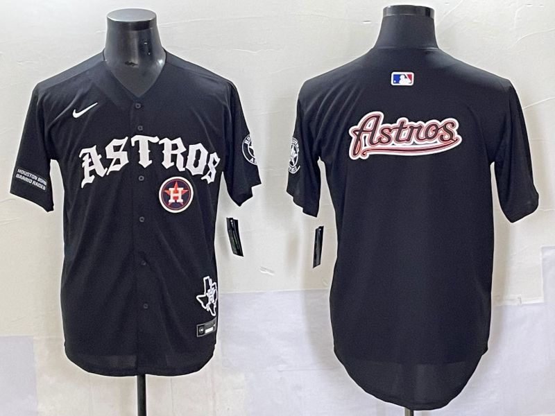 Men 2025 Houston Astros Blank Black Seven generations Joint Name Nike MLB Jersey style 24